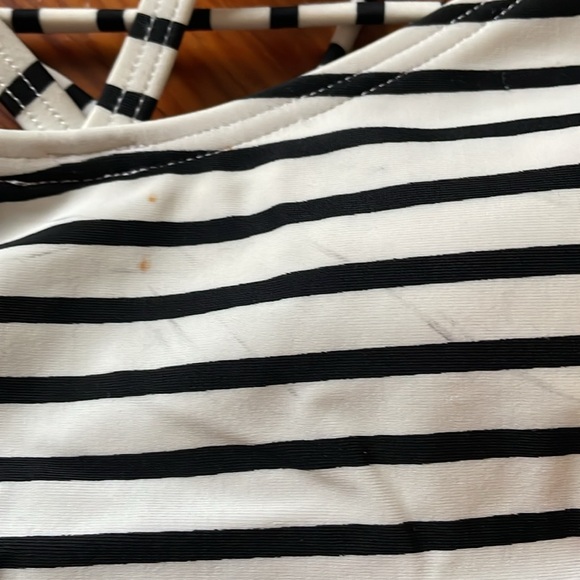 Striped Swim Suit with Floral High Waisted Bottoms - Picture 5 of 7